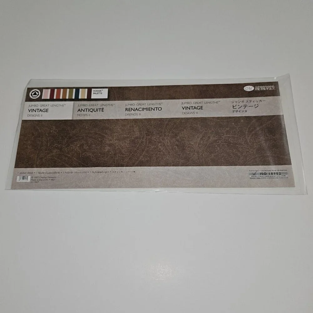 NEW Creative Memories Jumbo Great Lengths 1 Sticker Sheet Vintage Designs II